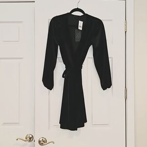 Gibsonlook Classic Black Velvet Wrap Dress, Size XS, NWT